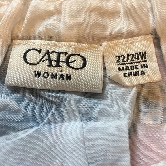 Colorful pull on midi skirt by Cato  22/24. Full, pleated, and lined, tiered. - Picture 2 of 7